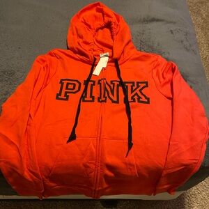 Pink Victoria’s Secret everyday logo lounge zip up hoodie